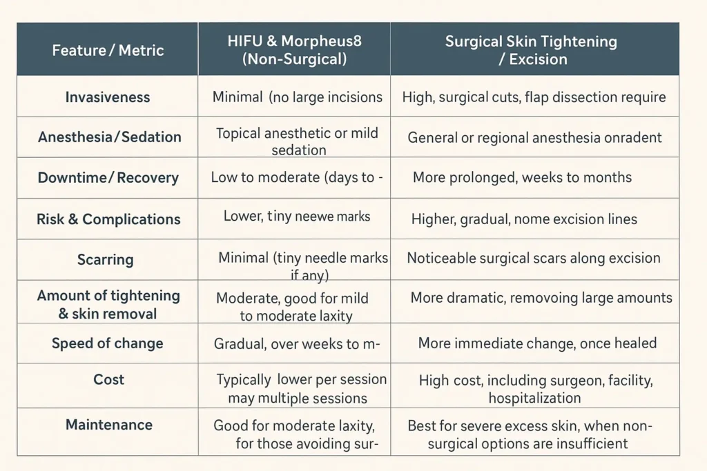 The Science of Skin Tightening 2 Table of skin tightening Rowley Regis benefits compared to surgical options